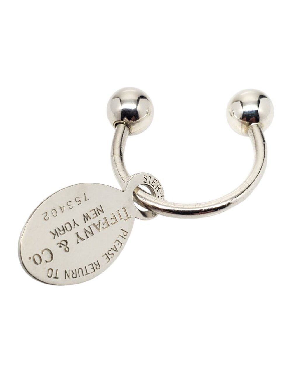 Tiffany & Co. Sterling Silver Return To Tiffany Oval Tag Keychain #24441